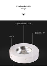Ultra-thin Downlight Diameter 75mm 5W LED Spotlight Golden Black White Cabinet Light Corridor Surface Ceiling Lamp