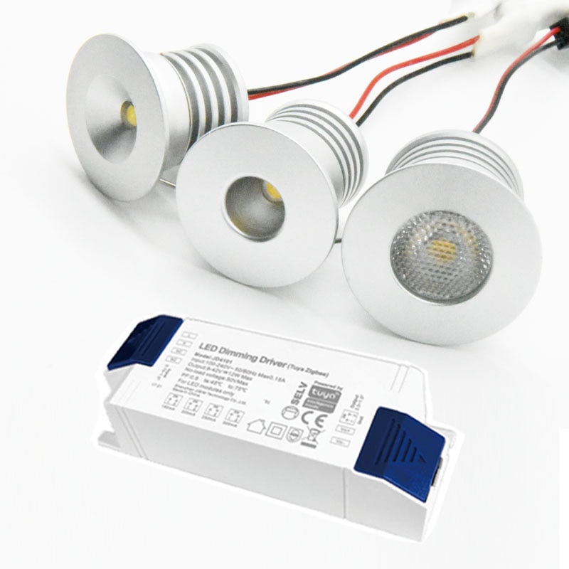 Tuya Zigbee Mini Indoor LED Spot Light Downlight Dimmable Recessed Ceiling Stair Light 4W 8W 12W 20W Showcase Cabinet Lights