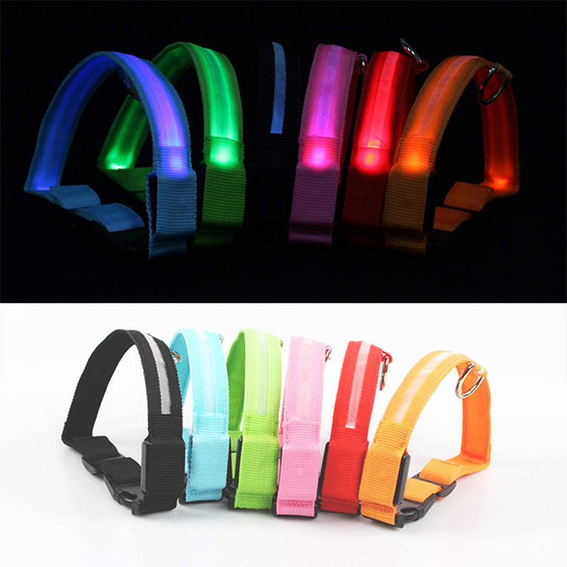 LED Glowing Dog Collar Rechargeable Luminous Collar Adjustable large Dog Night Light Collar Pet Safety Collar for Small Dogs Cat