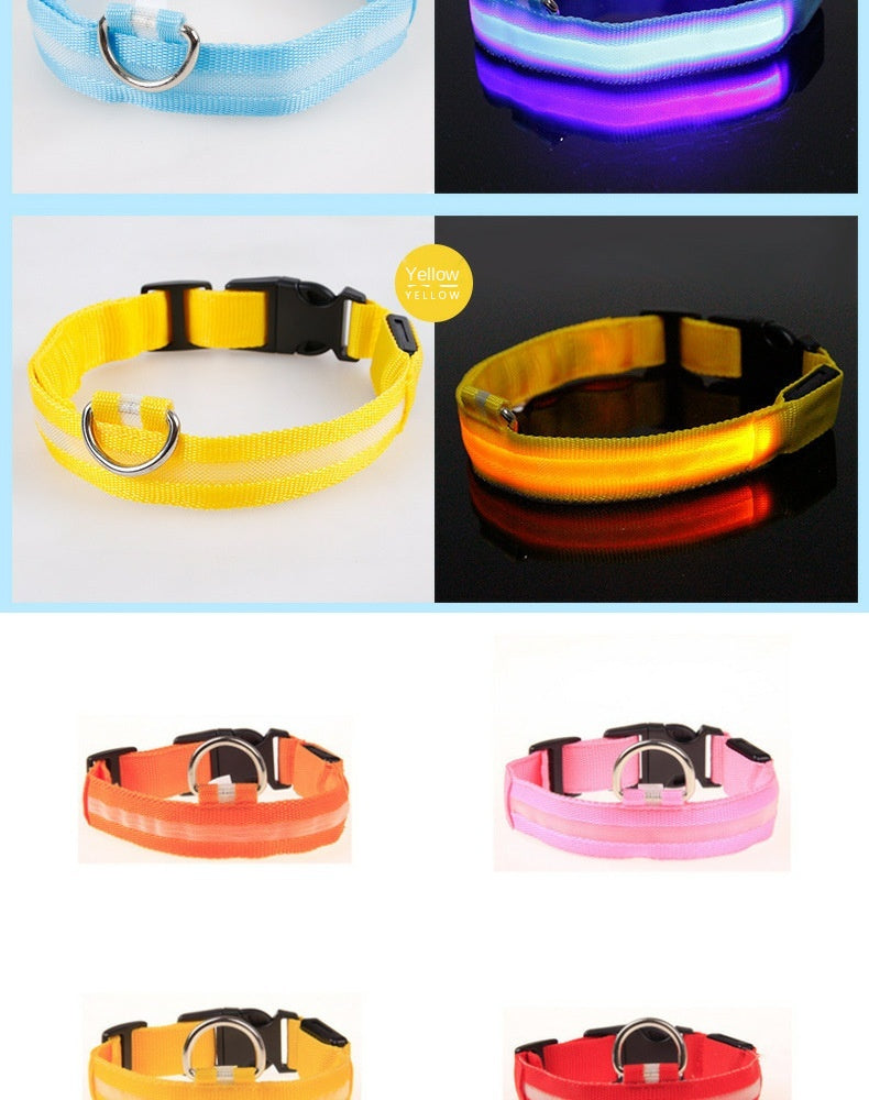 LED Glowing Dog Collar Rechargeable Luminous Collar Adjustable large Dog Night Light Collar Pet Safety Collar for Small Dogs Cat