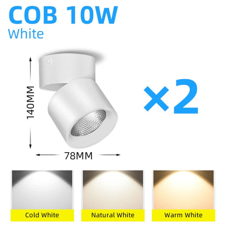 Led Downlights Foldable LED Spotlight  7/10/15/25W Spot Ceiling Lights Surface Mounted Lamp For Bathroom Kitchen Indoor Lighting