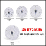 2021 LED Panel Circle Ring Light SMD2835 12W 18W 24W 36W LED Round /Square Ceiling decoration Ceiling Lamp AC 220V downlight