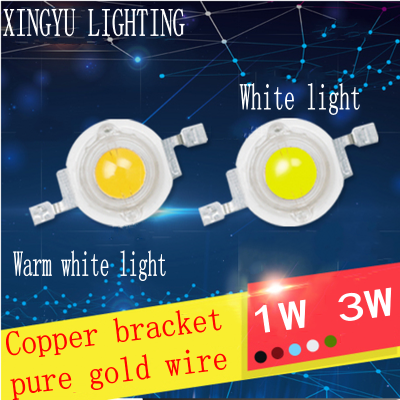 LED 3W High Power 10pcs 1W LED Chip Light Beads Cold White Warm White Red Green Blue Yellow For SpotLight Downlight Lamp Bulb