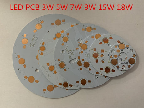 LED PCB Chip beads 1W 3W 5W 7W 9W 12W 15W 18W 10PCS High Power Heat Sink Aluminum 23MM 32MM 78MM 90MM 100M Base Plate Downlight