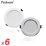 LED Downlight Ceiling 7W 9W 12W 15W 18W 6Pcs/lot AC 220V 240V Waterproof Round Recessed Spot Light Home Decor Warm Cold White