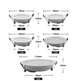 LED Downlight Ceiling 7W 9W 12W 15W 18W 6Pcs/lot AC 220V 240V Waterproof Round Recessed Spot Light Home Decor Warm Cold White