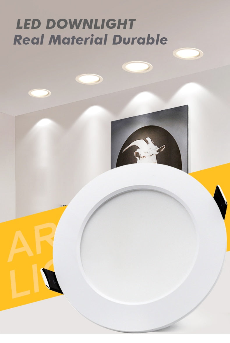 LED Downlight Ceiling 7W 9W 12W 15W 18W 6Pcs/lot AC 220V 240V Waterproof Round Recessed Spot Light Home Decor Warm Cold White