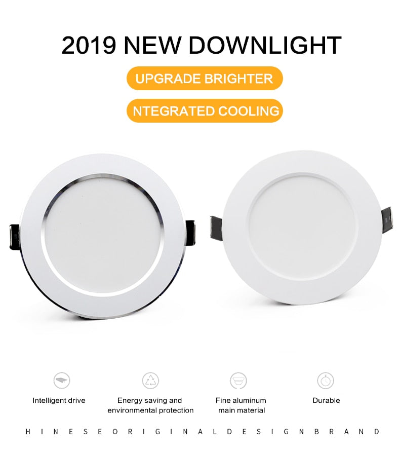 LED Downlight Ceiling 7W 9W 12W 15W 18W 6Pcs/lot AC 220V 240V Waterproof Round Recessed Spot Light Home Decor Warm Cold White