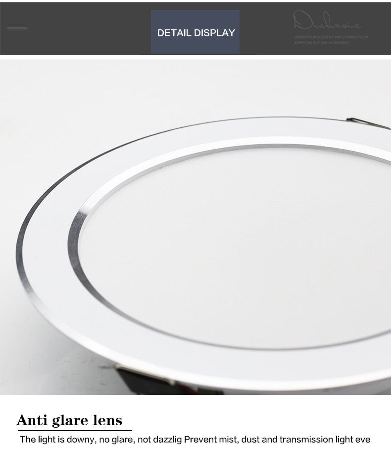 LED Downlight Ceiling 7W 9W 12W 15W 18W 6Pcs/lot AC 220V 240V Waterproof Round Recessed Spot Light Home Decor Warm Cold White