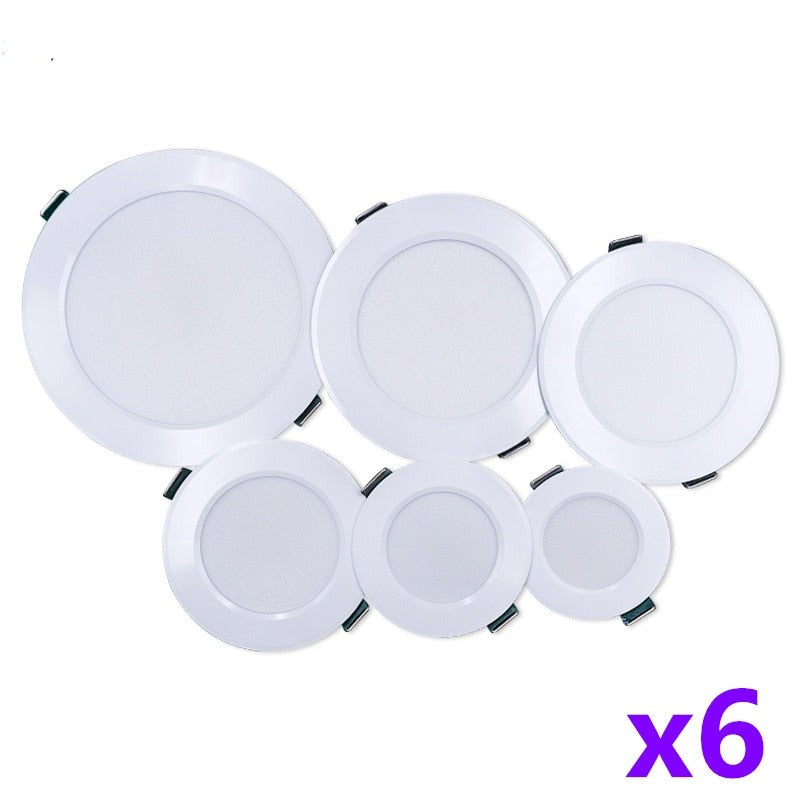 LED Downlight 3W 5W 7W 9W 12W 15W 6pcs/lot AC220V 240V Warm Cold White Recessed LED Lamp Spot Light Led Bulb For Bedroom Kitchen