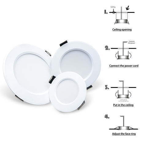 LED Downlight 3W 5W 7W 9W 12W 15W 6pcs/lot AC220V 240V Warm Cold White Recessed LED Lamp Spot Light Led Bulb For Bedroom Kitchen