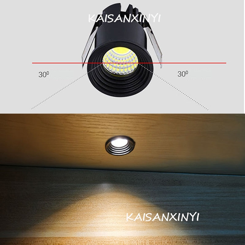 Mini LED Spot Downlights COB 3W 5W Recessed Led Spots 220v Dimmable Light for Ceiling Cabinet Showcase Loft Decorations