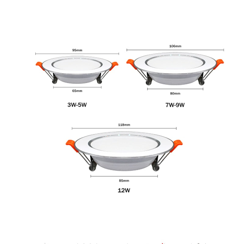 Recessed Round led Ceiling Lamp LED Downlight 12W 9W 7W 5W  220V 230V 240V LED Bulb Indoor Bedroom Kitchen LED Spot Lighting