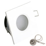 Recessed Waterproof IP65 Ceiling Downlights Round/Square Frame GU10/MR16 Lamp Base Holder Bathroom Spot Lighting Fitting Fixture