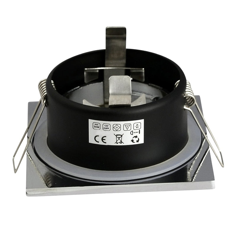 Recessed Waterproof IP65 Ceiling Downlights Round/Square Frame GU10/MR16 Lamp Base Holder Bathroom Spot Lighting Fitting Fixture