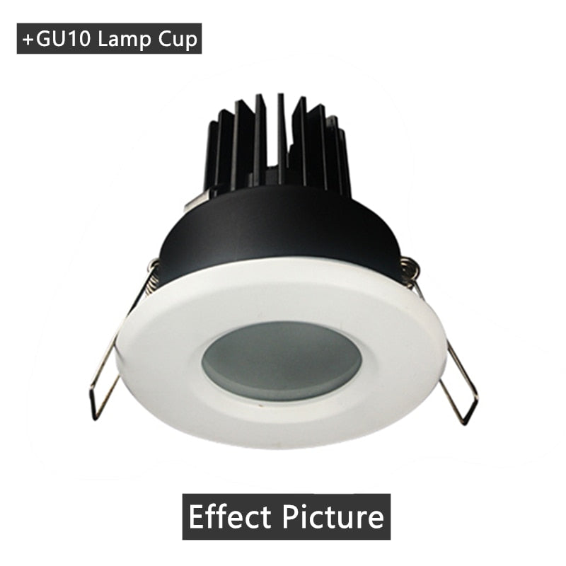 Recessed Waterproof IP65 Ceiling Downlights Round/Square Frame GU10/MR16 Lamp Base Holder Bathroom Spot Lighting Fitting Fixture