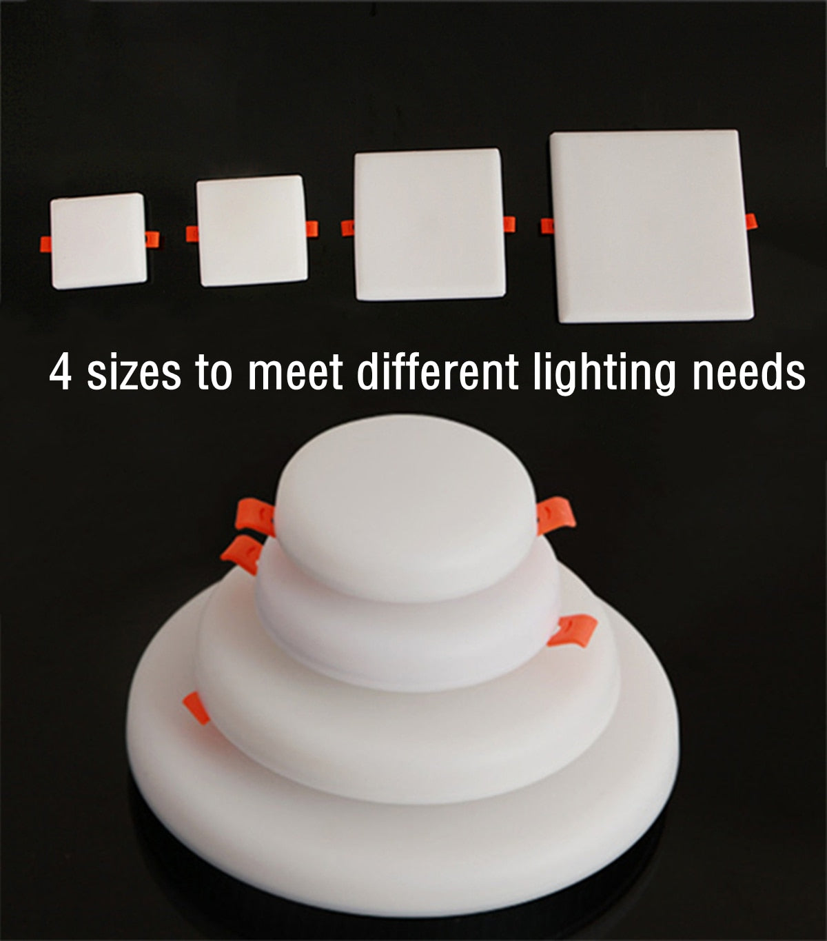 Ultra Thin Round/Square LED Panel Light 9W 18W 24W 36W  Ceiling Lamp Recessed Downlight AC 220V open hole adjustable