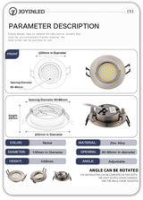 The New LED Downlight Spotlight Round Integrated Nickel Ceiling Downlight Angle Adjustable AC90-260V Home Office Hotel Lighting