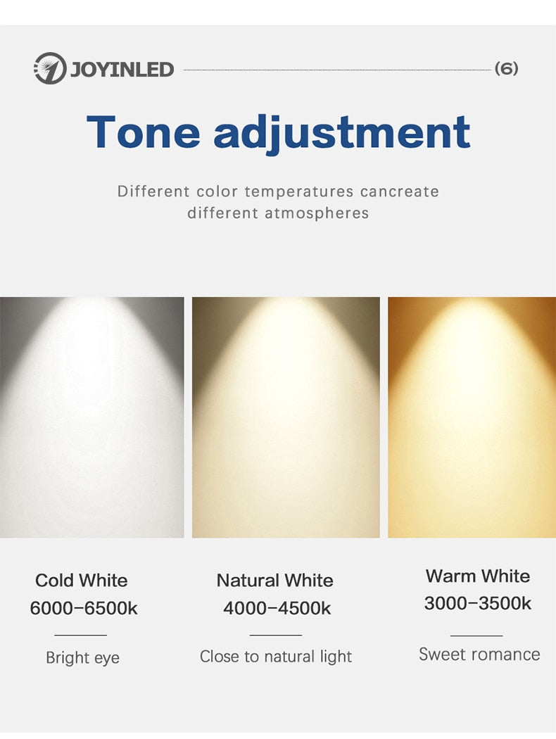 The New LED Downlight Spotlight Round Integrated Nickel Ceiling Downlight Angle Adjustable AC90-260V Home Office Hotel Lighting