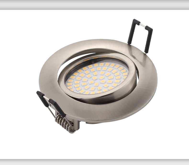 The New LED Downlight Spotlight Round Integrated Nickel Ceiling Downlight Angle Adjustable AC90-260V Home Office Hotel Lighting