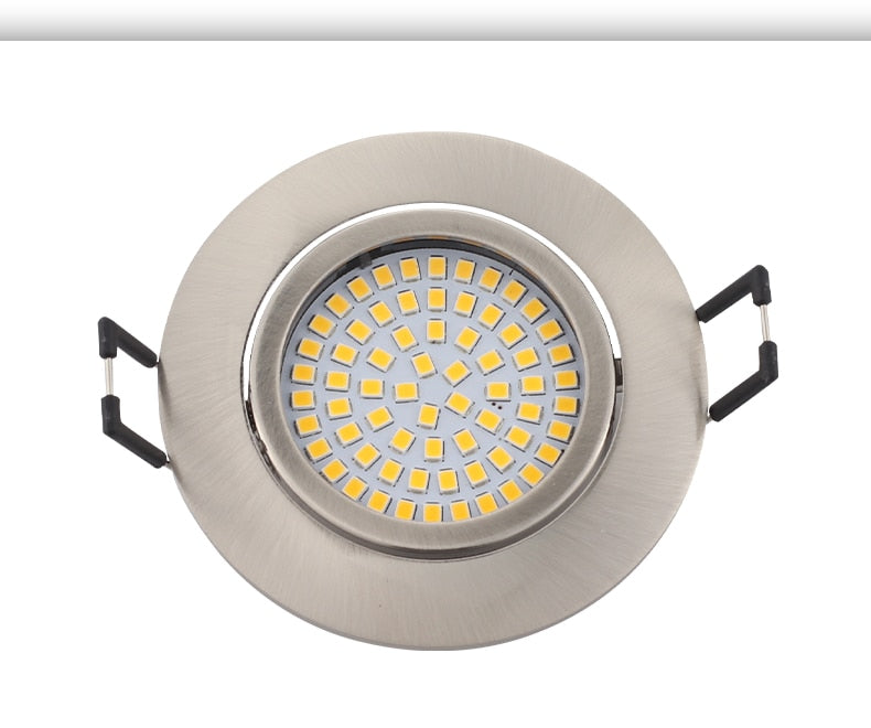 The New LED Downlight Spotlight Round Integrated Nickel Ceiling Downlight Angle Adjustable AC90-260V Home Office Hotel Lighting