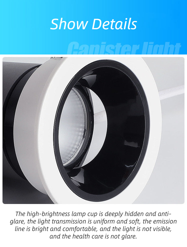 Embedded LED Ceiling Spotlight 5W/7W/12W/20W Bedroom Indoor Lighting Home Lighting Dimmable LED Downlight Anti-glare Spotlight