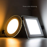 Super bright glass square round ceiling recessed panel light LED spotlight AC110V 220V LED panel downlight