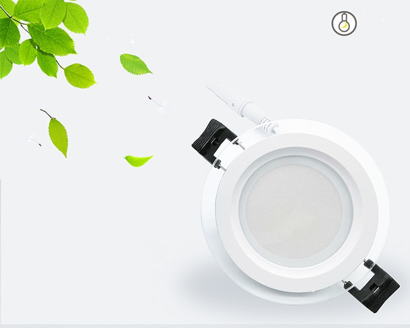Super bright glass square round ceiling recessed panel light LED spotlight AC110V 220V LED panel downlight