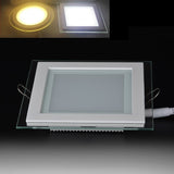 Super bright glass square round ceiling recessed panel light LED spotlight AC110V 220V LED panel downlight