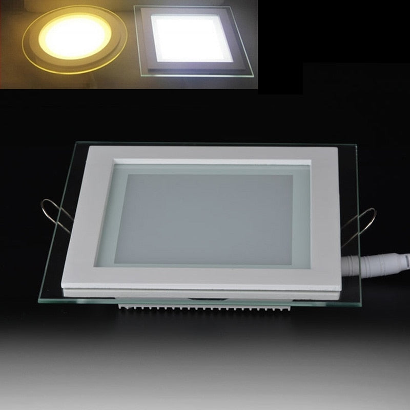 Super bright glass square round ceiling recessed panel light LED spotlight AC110V 220V LED panel downlight