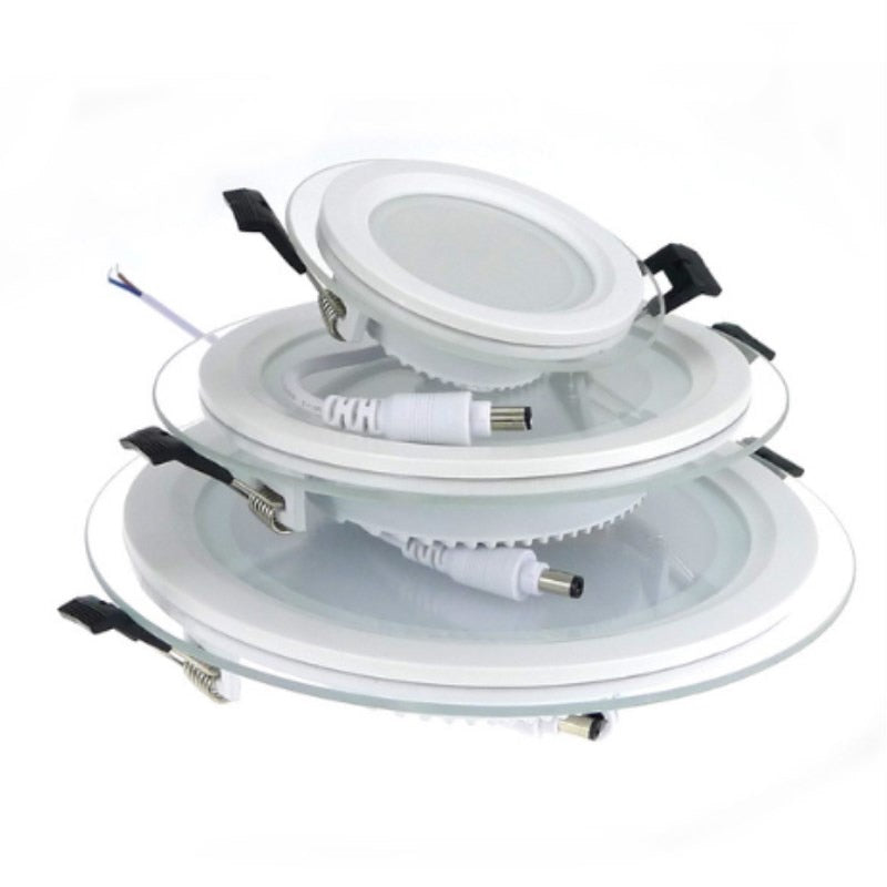 Super bright glass square round ceiling recessed panel light LED spotlight AC110V 220V LED panel downlight