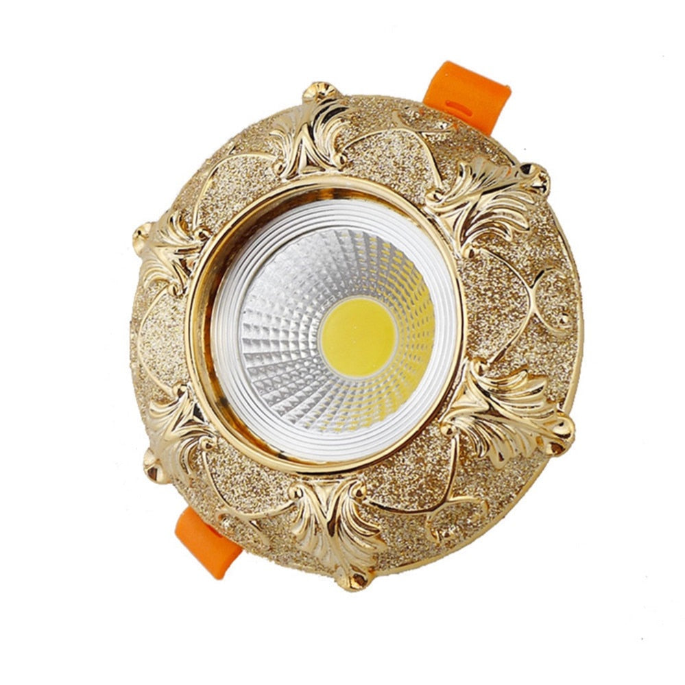 Europe Luxury Golden Retro Resin Cob Led Ceiling Lamp For Hallway Foyer Decor Spots Recessed Bull&#39;S Eye Downlights 5W 7W 220V