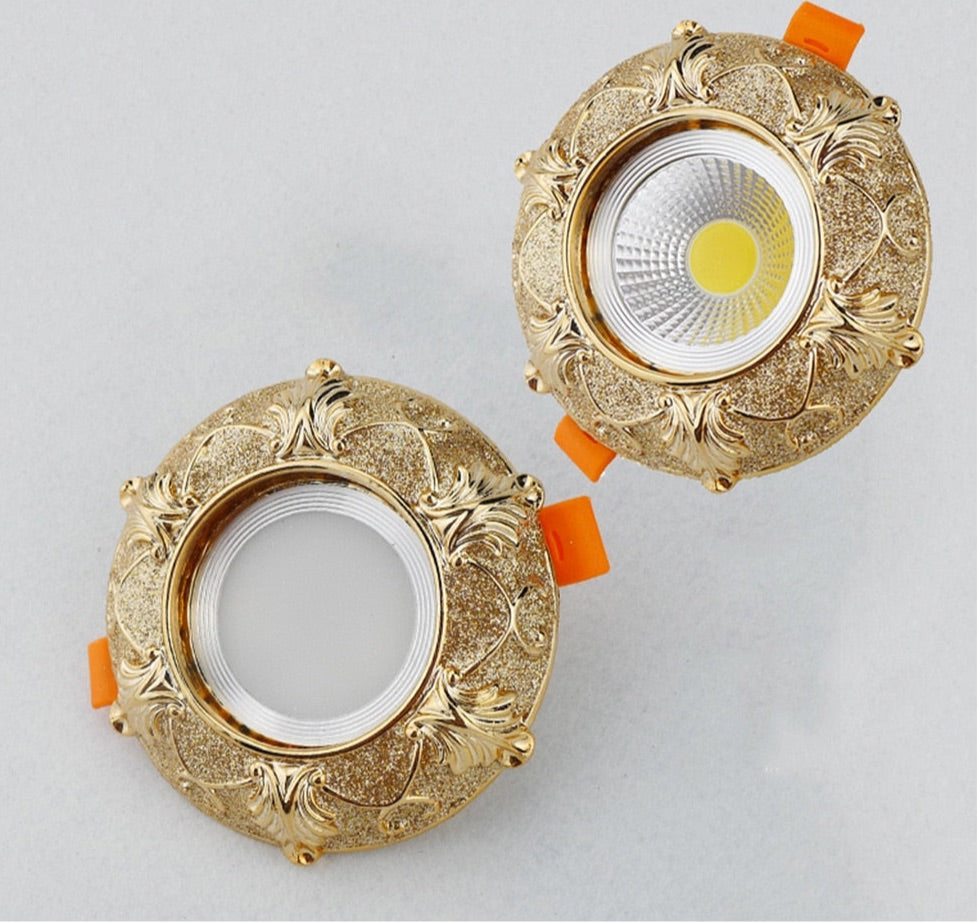 Europe Luxury Golden Retro Resin Cob Led Ceiling Lamp For Hallway Foyer Decor Spots Recessed Bull&amp;#39;S Eye Downlights 5W 7W 220V