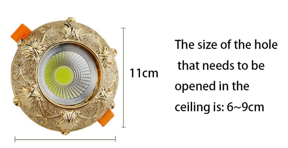 Europe Luxury Golden Retro Resin Cob Led Ceiling Lamp For Hallway Foyer Decor Spots Recessed Bull&amp;#39;S Eye Downlights 5W 7W 220V
