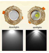 Europe Luxury Golden Retro Resin Cob Led Ceiling Lamp For Hallway Foyer Decor Spots Recessed Bull&#39;S Eye Downlights 5W 7W 220V