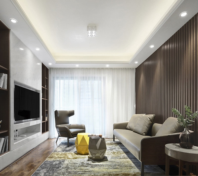 Super bright glass square round ceiling recessed panel light LED spotlight AC110V 220V LED panel downlight