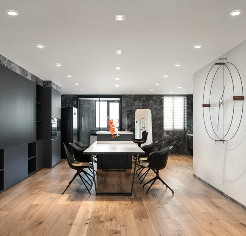 Super bright glass square round ceiling recessed panel light LED spotlight AC110V 220V LED panel downlight