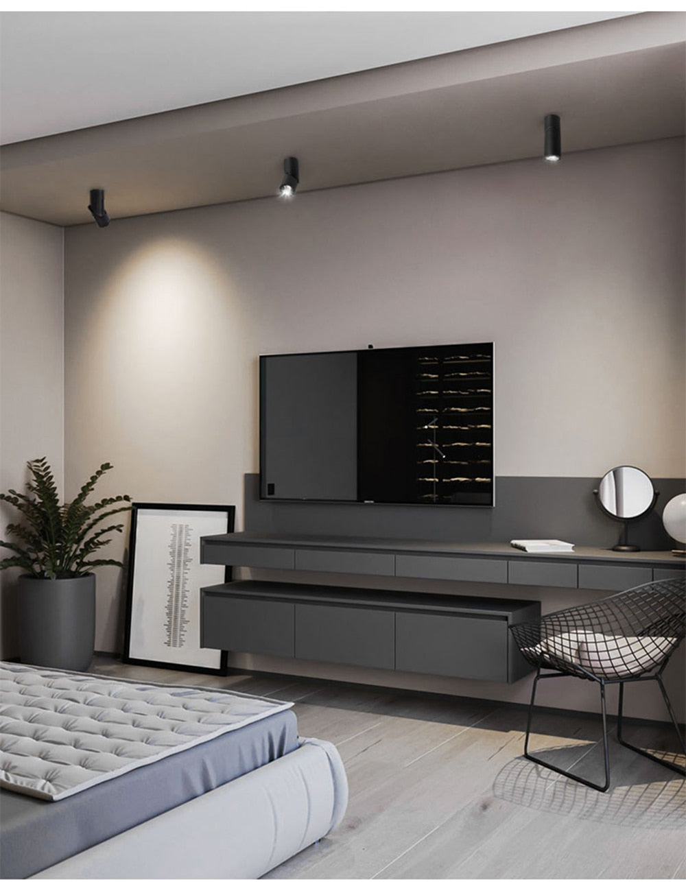 Dimmable Rotating 7W 9W 12W 15W COB LED Ceiling Downlights Spotlights AC110-220V LED Wall Lamp Warm Cold White Indoor Lighting