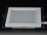 Super bright glass square round ceiling recessed panel light LED spotlight AC110V 220V LED panel downlight