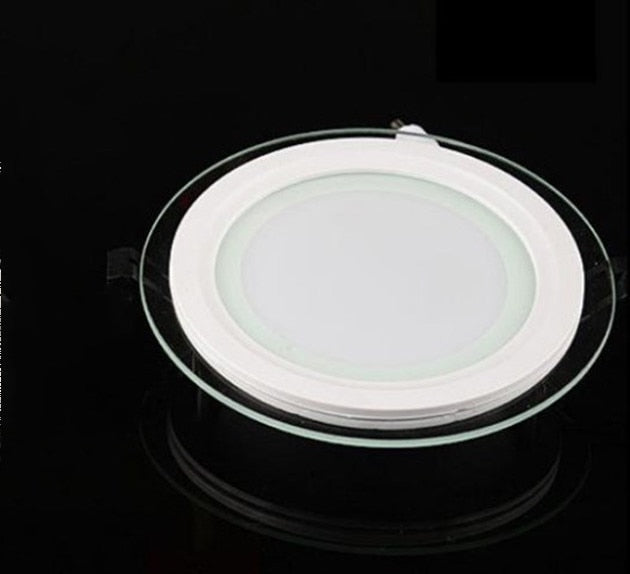 Super bright glass square round ceiling recessed panel light LED spotlight AC110V 220V LED panel downlight