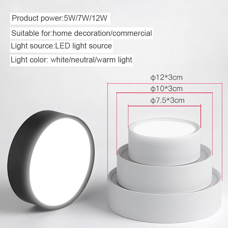 Downlights Ceiling Led AC185-265V 15W 9W 7W Ultra-thin 3CM Spot Light Ceiling Dimmable Lamp Fixture For Porch Kitchen Corridor