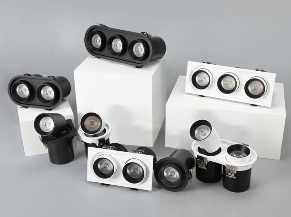 Kitchen Living room Indoor square Angle Adjust Stretchable LED COB Recessed Downlight 12W 15W 18W 24W LED Ceiling Spot