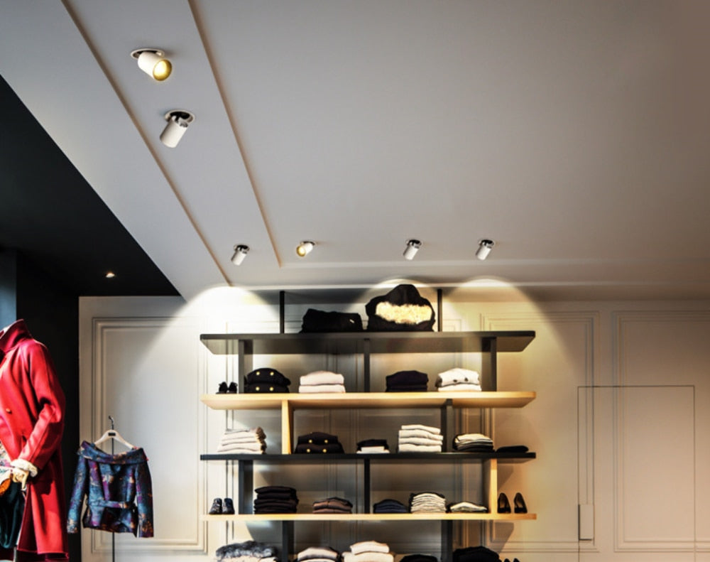 Kitchen Living room Indoor square Angle Adjust Stretchable LED COB Recessed Downlight 12W 15W 18W 24W LED Ceiling Spot