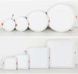 Round Square Ultra thin LED Panel Light Recessed Downlights 6W 8W 15W 20W AC 220V 230V Indoor lighting Ceiling Lamp