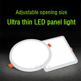 Round Square Ultra thin LED Panel Light Recessed Downlights 6W 8W 15W 20W AC 220V 230V Indoor lighting Ceiling Lamp