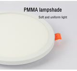 Round Square Ultra thin LED Panel Light Recessed Downlights 6W 8W 15W 20W AC 220V 230V Indoor lighting Ceiling Lamp