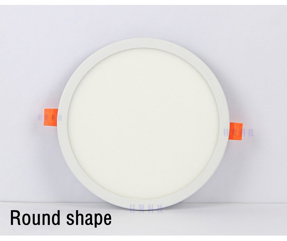 Round Square Ultra thin LED Panel Light Recessed Downlights 6W 8W 15W 20W AC 220V 230V Indoor lighting Ceiling Lamp