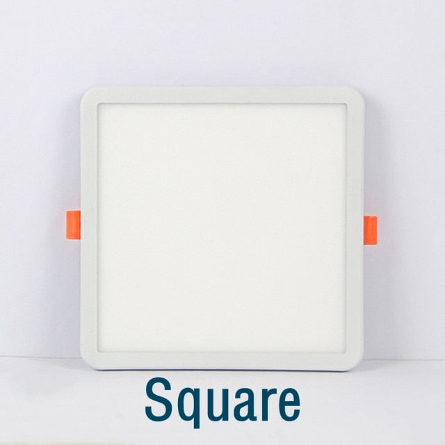 Round Square Ultra thin LED Panel Light Recessed Downlights 6W 8W 15W 20W AC 220V 230V Indoor lighting Ceiling Lamp