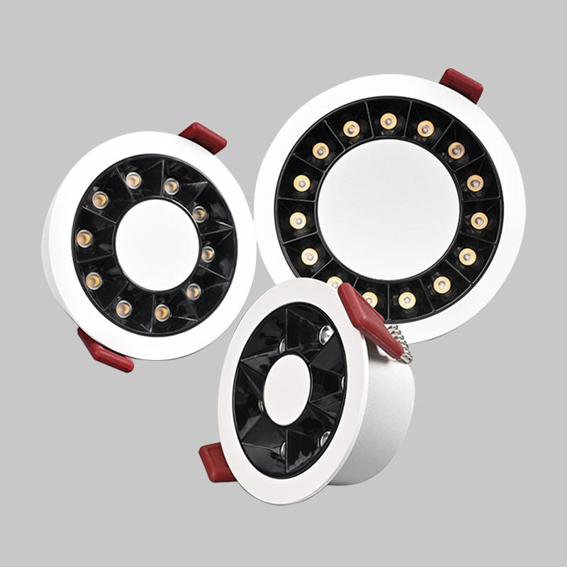 QIUBOSS Modern LED Grille Light AC220V Recessed Led Downlight Dimmable Household Spotlight 30W Embedded Lighting Lamp for Indoor