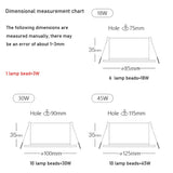 QIUBOSS Modern LED Grille Light AC220V Recessed Led Downlight Dimmable Household Spotlight 30W Embedded Lighting Lamp for Indoor